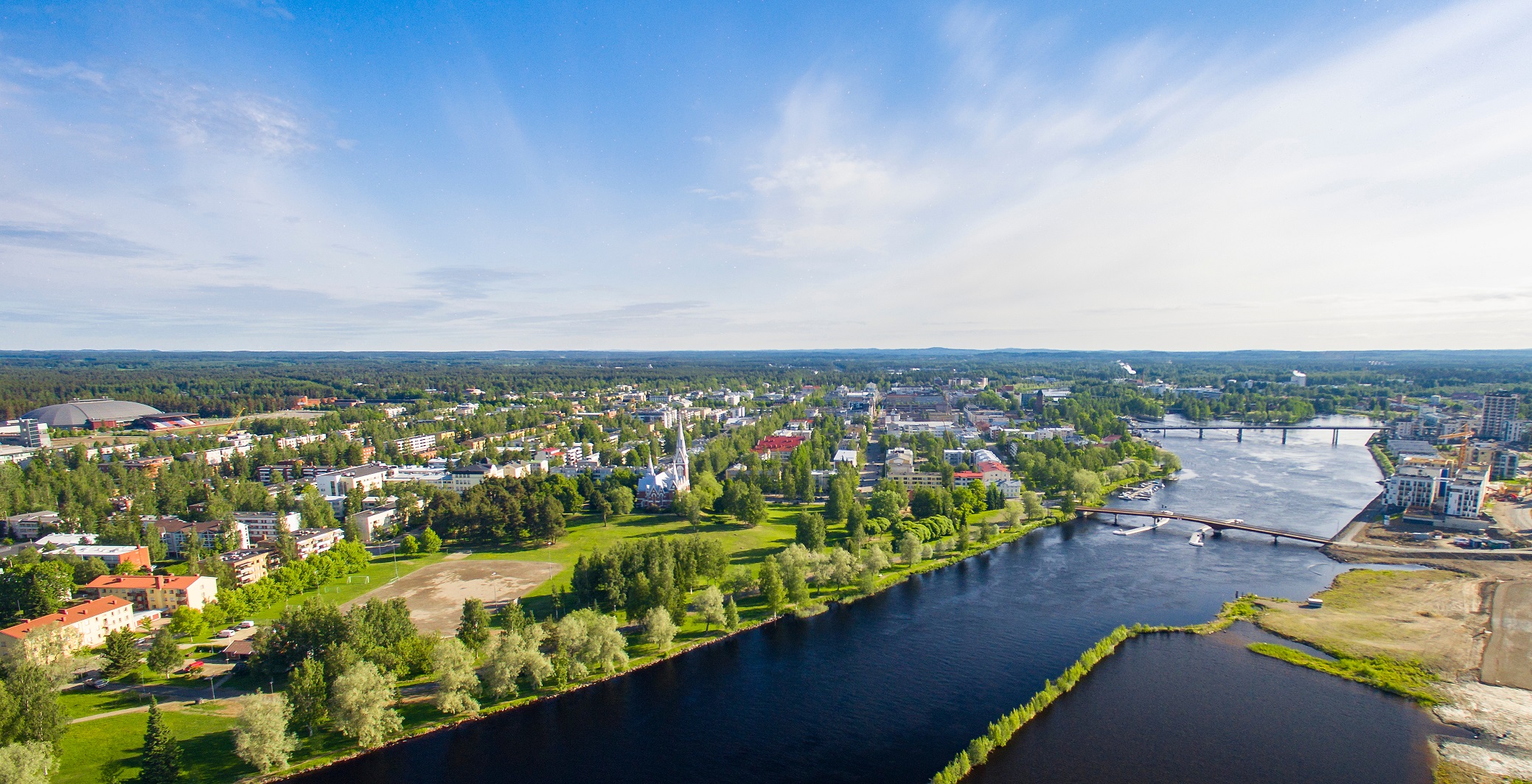 Panoramic picture over the city of Joensuu