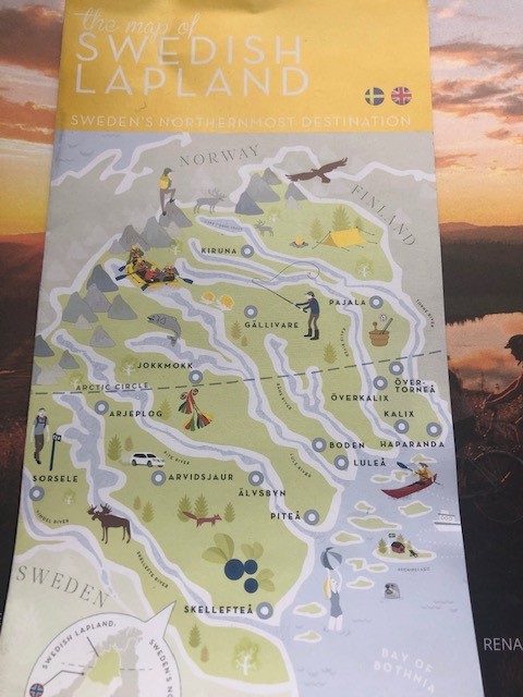 The map of Swedish Lapland.