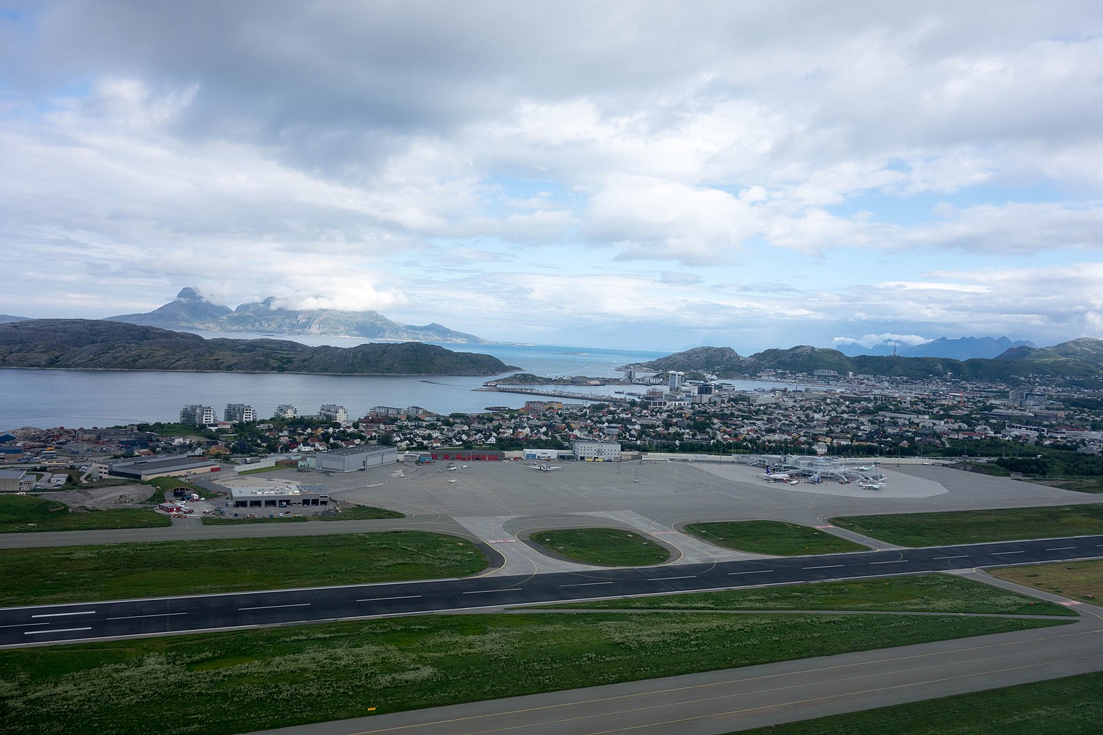 Aerial photo of Bodø Airport in Norway